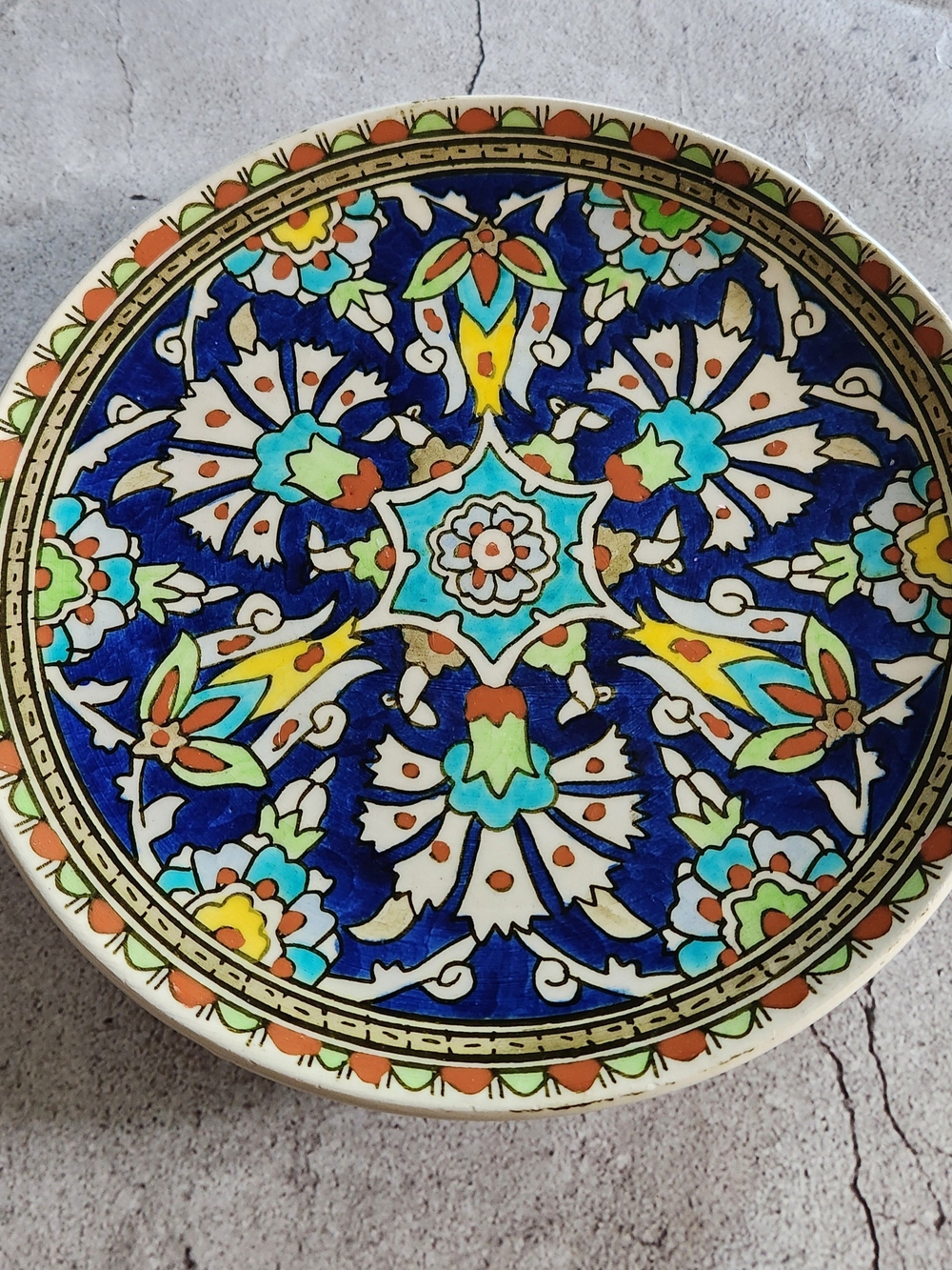 8" Wall Art Plate, Pottery, Turkish Custom Design Handmade Iznik Ceramic Plate